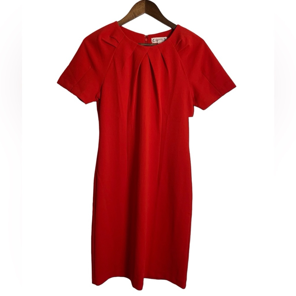 NWT Nanette Lepore Red Short Sleeve Knee Length Dress Size 6